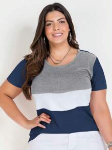 Plus Size Blouses - Navy Blue - View 1
