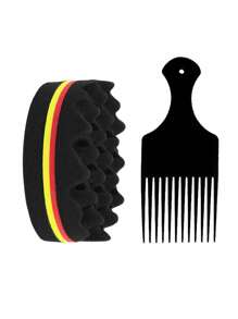 2 件/套女士卷发海绵扭发海绵、理发刷海绵、卷发造型工具、卷发、辫子波浪护发工具带拨片 - 彩色 - 查看 12