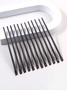 Bộ 12 cọ kẻ mắt siêu mảnh màu đen, cọ trang điểm lông mềm, cọ kẻ lông mày cầm tay, cọ lông tằm đa năng luôn là dụng cụ trang điểm linh hoạt. , Cọ kẻ lông mày, Cọ tán phấn mắt, Cọ chải mi, Cọ chải mi, Quà tặng - màu đen - Xem 4