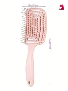 Escova Flex Quadrada Cuidados Com o Crescimento Capilar Escova Desembaraçadora - Multicolorido - Visão 2