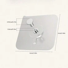 10pcs Traceless Nails Traceless No-Punch Screw Sticker Hook No-Punch Glue Hook Photo Frame Hook Photo Frame Nail Traceless Sticker - Silver - View 3
