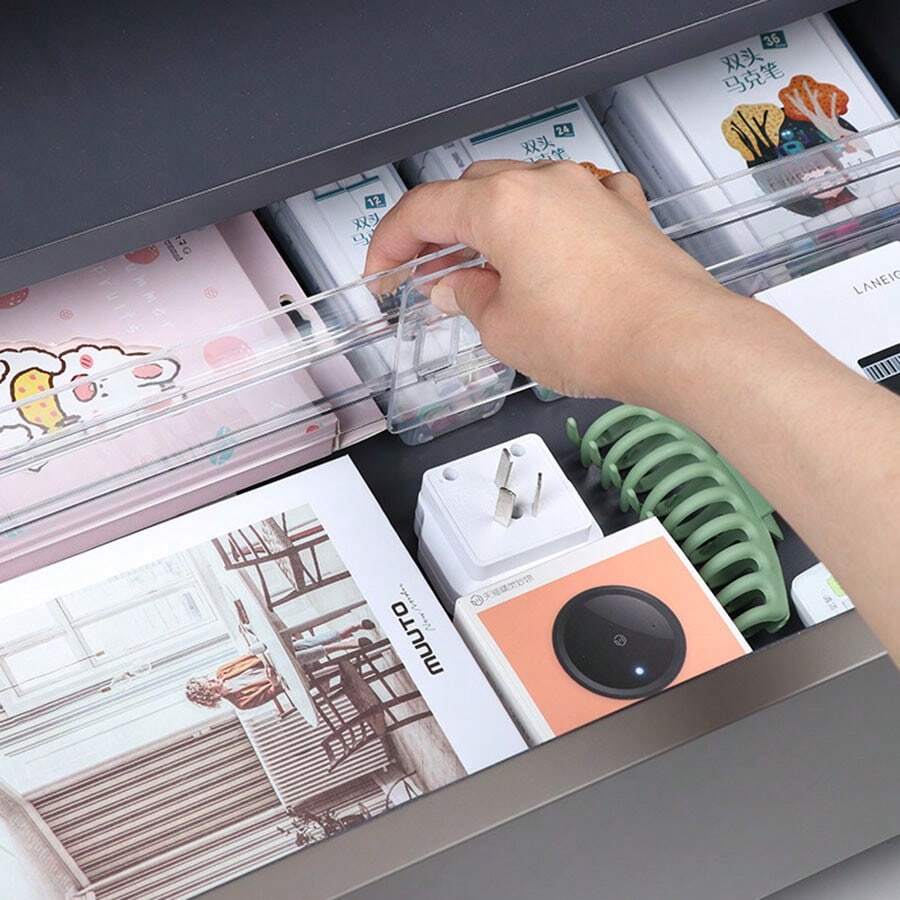 1PC Drawer Dividers Organizers Adjustable Cabinet Storage Clothes Drawer Organizer Clear Drawers Separators Kitchen Tools - Multicolor - View 1