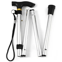 Lightweight Foldable Trekking Pole With Button Lock, Adjustable Height, Anti-Skid Rubber Tip, Perfect For Hiking, Trekking And Traveling - Black - View 10