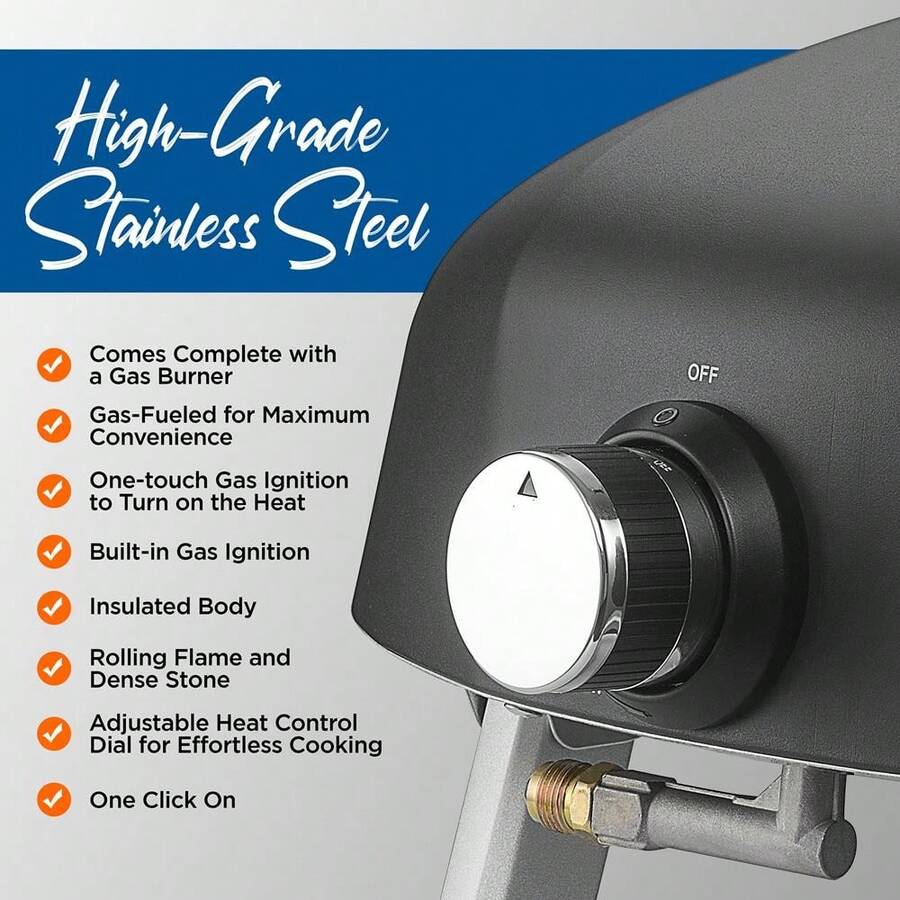 NUTRICHEF Nutrichef Portable Outdoor Pizza Oven Gas Fired, Fire