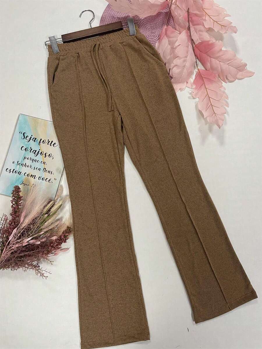 Women Pants - Coffee Brown - View 1