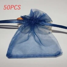 50个欧根纱礼品袋, 婚礼糖果袋, 礼品包装用品, 尺寸：7 * 9厘米, 节庆派对用品, 居家生活用品, 婚庆派对用品, 餐桌中心礼品装饰袋, 餐桌中心装饰, 烘焙包装袋, 首饰包装小礼品包装用品袋, 活动派对用品礼品网袋, 适用于各种节庆、庆典活动、户外派对、全年, 水果防虫网袋, - 彩色 - 查看 31