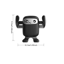 1pc Creative Cute Expression Gravity Phone Holder, Car Phone Holder, Car Air Vent Clip Phone Holder - Black - View 5