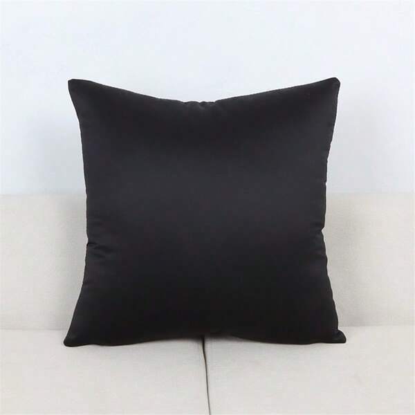 1pc Solid Color Satin-Like Polyester Square Decorative Throw Pillow Case, Fits For Living Room, Home Decor, 40x40cm, 45x45cm, 50x50cm, 60x60cm, Zipper Closure, Machine Washable. No Pillow Insert Included.