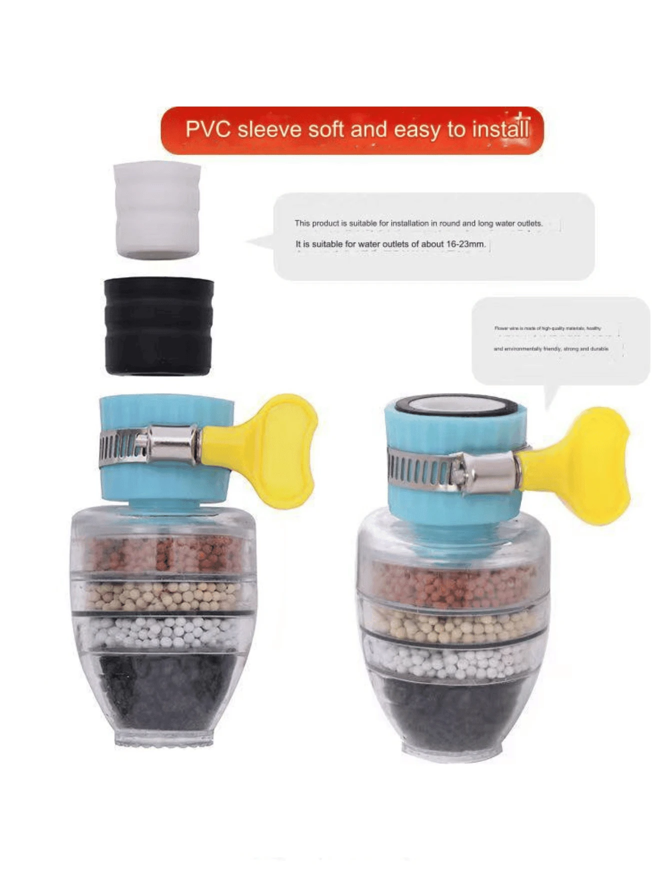 Faucet Water Filter Faucet Mount Filters Purifier, SplashProof & Water