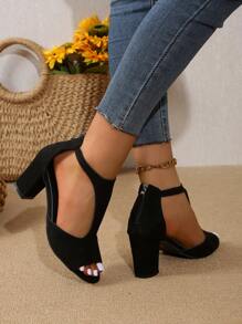 Sandali con tacco alto da donna, nuovi sandali estivi con tacco alto e plateau, con tacco alto e punta aperta, con zip sul retro, eleganti pump casual con tacco alto per donne
