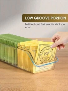 DEFINICE 1pc Tea Bag Organizer Tea Bag Storage Tea Bag Holder Tea Box Clear Storage Bins For Sugar Packet, Coffee, Condiment, Spice Pouches In Kitchen, Cabinet, Countertop, Pantry - Clear - View 4