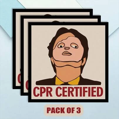 3 pezzi Adesivi divertenti per il CPR con meme disponibili in formato 2/3 pollici, adesivi divertenti e carini per auto, laptop, bottiglia, cassetta degli attrezzi, caschi protettivi, adesivi in vinile di alta qualità, decalcomanie in vinile di alta qualità