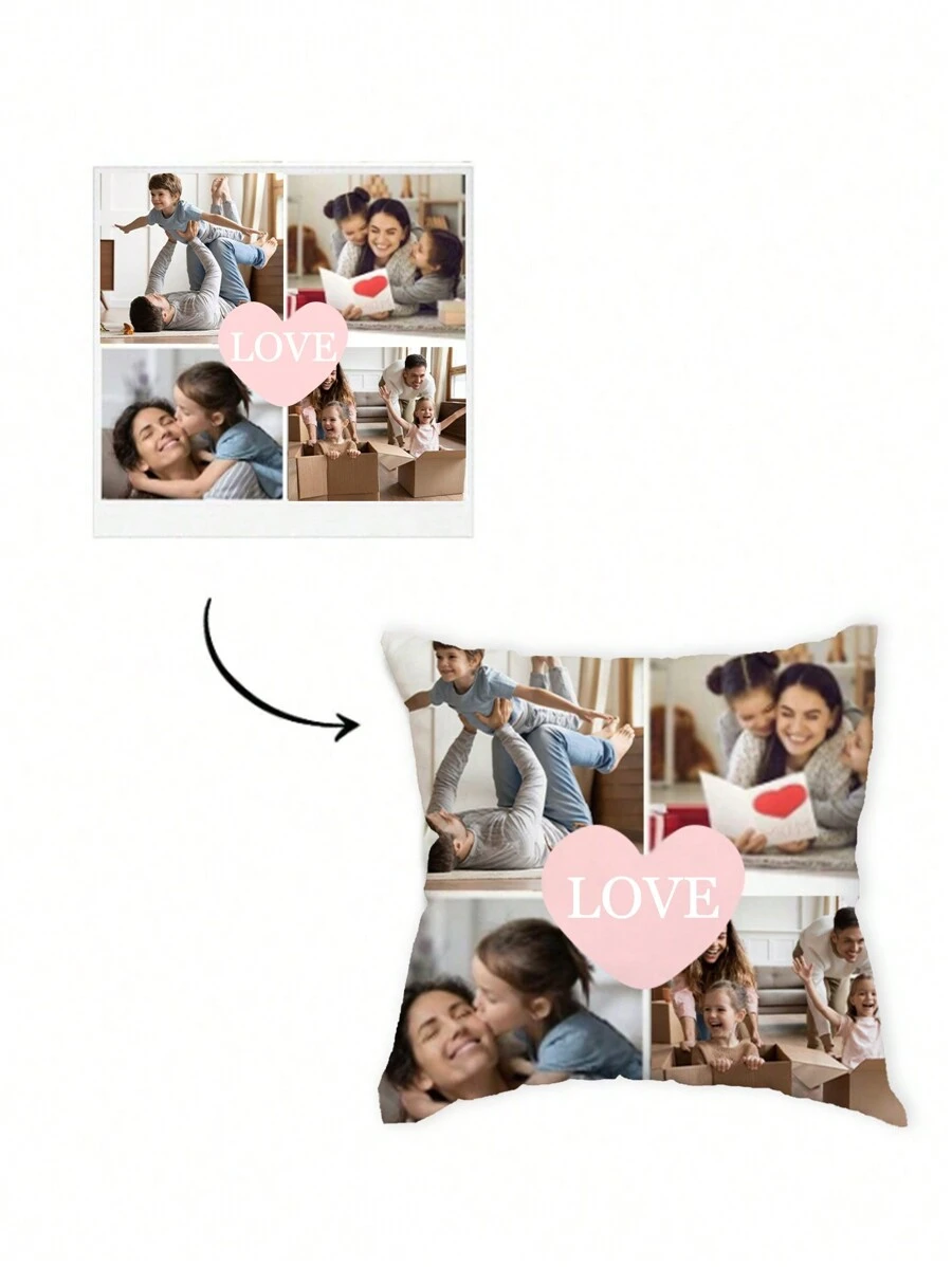 1 Áo Gối Cá Tính, Có Thể Được Sử Dụng Cho Lễ Tình Nhân, Ngày Tiệc, Lễ Hội, Hình Ảnh Em Bé, Hình Ảnh Cặp Đôi Áo Gối Cá Tính, Hình Ảnh Quà Tặng Bạn Bè Tùy Chỉnh DIY - Nhiều màu - Xem 1