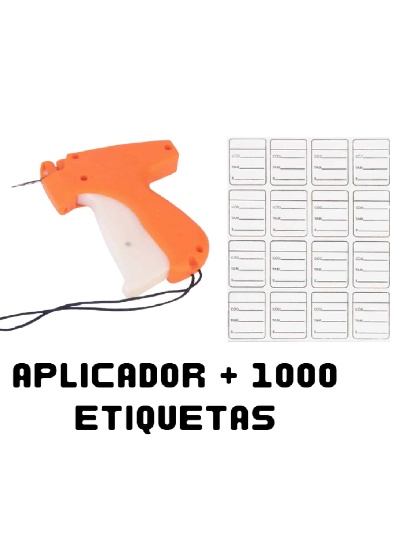 Kit Aplicador de Etiqueta Roupas Tag+ 1000 Etiqueta B04 - Laranja - Visão 1