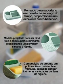 Organizador de Plástico Multiuso Bancada Pia de Cozinha