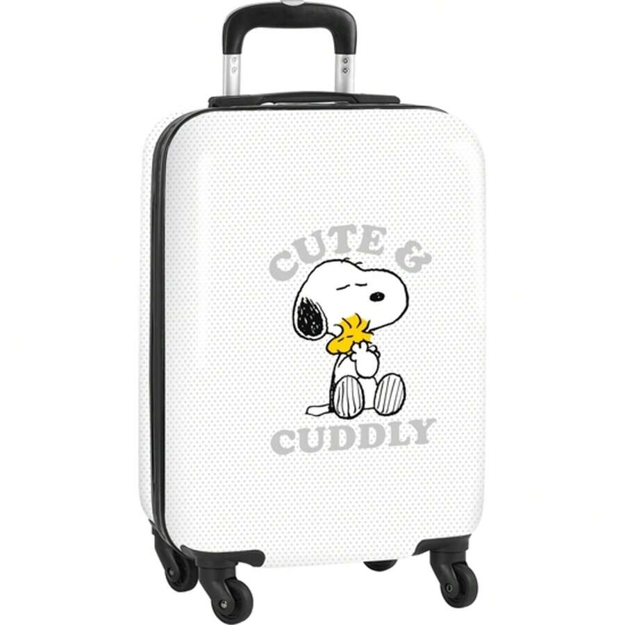 Sac Shopping En Tissu Snoopy - Poche Avant, Poignées Longues 65 Cm - Réutilisable, Pliable - Taille Standard, Couleur Violet - 2