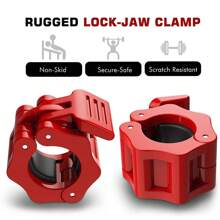 1-2" Inch Dumbbell Barbell Clamps Quick Release Standard Bar Weight Plates Nuts Clip - 紅色 - 查看 2