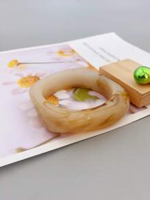 1 Pieza Brazalete De Acrílico Exagerado Con Patrón De Mármol De Estilo Europeo Y Americano Adecuado Para Usar Diariamente En Mujeres Y En Fiestas De Baile
