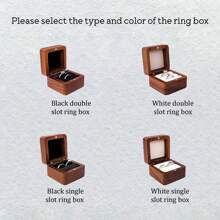 Boîte à bague de mariage en bois naturel personnalisée, boîte à bague de fiançailles gravée personnalisée, porte-bague carré, anniversaire, support de rangement de boîte à bague, beau cadeau souvenir pour maman à la fête des mères