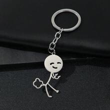 Funny Spoof Fart Stickman Pendant Keychain For Men, Stainless Steel Keychain For Men - Multicolor - View 9