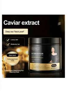 Mascarilla de caviar para reparacion del cabello, hidratacion para todotipo de cabello, Tratamiento capilar de caviar 500g - Negro - Ver 1