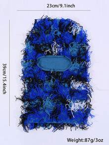 1 pieza pasamontañas de punto con cobertura total, gorro de punto Y2K unisex con cubierta facial para mujeres - Azul - Ver 3