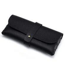 Fashionable And Simple PU Leather Glasses Case, Sunglasses Case, Snap Closure Glasses Case, Portable And Durable Glasses Case, Multifunctional Glasses Case, Suitable For Men And Women,