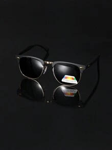 POLASUP 1 chiếc kính râm phân cực bán gọng (kèm dây chống trượt và khăn lau). Kính râm cổ điển thời trang phong cách retro cổ điển phong cách steampunk punk Y2K mọi mùa với gọng lớn và gọng nửa đầy màu sắc. Thiết kế kim loại hình vuông hình bầu dục làm cho nó hoàn hảo cho du lịch, lái xe, câu cá, cắm trại, đạp xe, đi bộ đường dài, chạy bộ và các hoạt động ngoài trời khác. Những chiếc kính râm bảo vệ UV400 này được làm bằng tròng kính composite phân cực có lớp phủ bảo vệ tia UV. Gọng nhựa chống trầy xước và không thể vỡ. Kính râm Kính râm Phụ kiện bãi biển Kính râm Kính râm cho kỳ nghỉ bãi biển mùa hè, ngoài trời, du lịch - Phụ kiện vàng gọng đen/ống kính phân cực màu xám - Xem 7