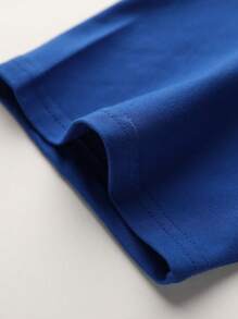 Cool, Solid-Color, Short-Sleeved T-Shirt With A Round Neck For Pre-Teen Boys, Perfect For Summer - 灰色 - 查看 4