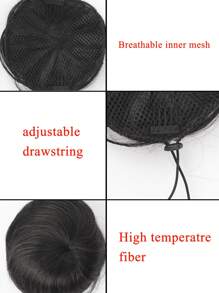 4英寸黑棕色髮髻，女人、女孩、淑女假髮芭蕾舞髻，髮髻飾品 - 黑色 - 查看 4