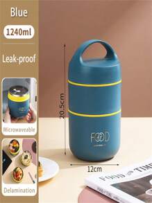 With The Bag Lunch Box Lunch Box 304 Stainless Steel For Soups Broths Thermal 1/2 Stainless Steel Layers - 彩色 - 查看 9