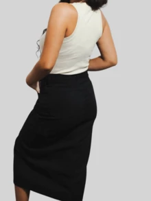 Women Denim Skirts - màu đen - Xem 3