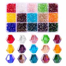 1 Box About 900pcs 4mm Bicone Crystal Beads For Jewelry Making Faceted Bicone Glass Beads For DIY Bracelets Necklaces Earrings Suncatcher Craft Beading With Container Box - 4mm Pointed Beads - View 2
