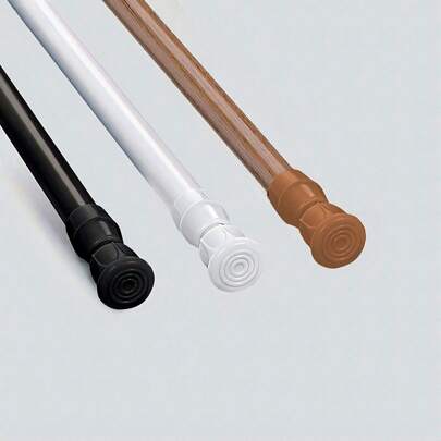FEPK 1件/2件多功能弹簧拉杆，无需钻孔，易于安装，有黑色、白色和木纹可选，非常适合用作门帘杆、衣杆、衣柜杆、鞋架支架、毛巾杆等家居卫浴必备品。家居卫浴装饰秋季装饰卫浴配件返校季