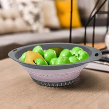 1 件可折叠滤锅和过滤器，硅胶滤锅和食物过滤器，适用于蔬菜和水果，厨房必需品