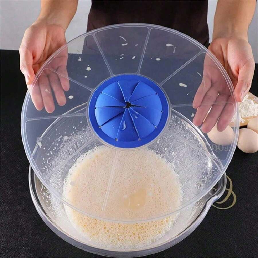 1入組矽膠打蛋器碗蓋防濺水塑膠碗蓋蛋拌器防濺飛蓋廚房烹飪小工具