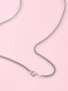 925 純銀項鍊女/男，無吊墜，毛衣粗電纜鏈，鎖骨長度，簡單銀鍊