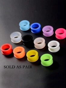 2 件装耳塞和耳道薄型柔性硅胶耳塞适用于男女妊娠纹耳道 3-20 毫米空心耳扩张耳塞