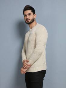 Men Sweaters - 杏色 - 查看 6