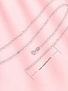 999 Sterling Silver Collarbone Necklace For Women, Silver Content: 92.5%, No Pendant, Stylish & Simple Chain Necklace, Versatile Accessory, Plated In Platinum, Ideal Gift For Friends, Mothers Valentines