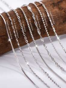 999 Sterling Silver Collarbone Necklace For Women, Silver Content: 92.5%, No Pendant, Stylish & Simple Chain Necklace, Versatile Accessory, Plated In Platinum, Ideal Gift For Friends, Mothers Valentines