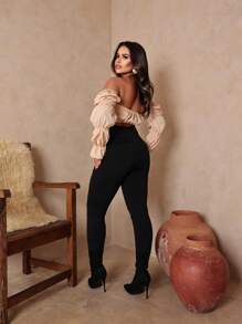 Women Pants - 黑色 - 查看 3