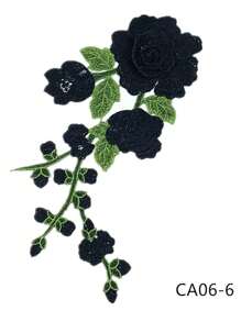 1pc Colorful 3D Embroidered Peony Flower Patch With Lace Trim, DIY Clothing Accessory Applique