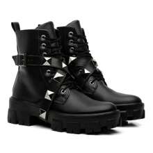 Women's Comfort Winter Boot With Upper Strap Detail - 黑色 - 查看 1