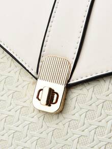 纯色简约设计手提包，适合女性春夏日常通勤 - 杏色 - 查看 6