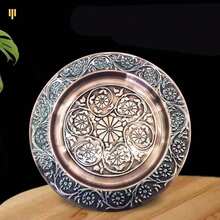Elegant Stainless Steel Silver Tray With Carved Bottom For Chef - Round Flower Tray - View 2
