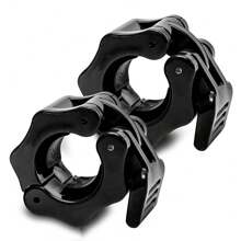 1-2" Inch Dumbbell Barbell Clamps Quick Release Standard Bar Weight Plates Nuts Clip - màu đen - Xem 8
