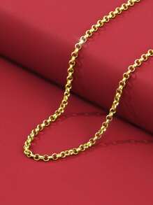 S925 Sterling Silver 18k Gold Plated Necklace For Women, Choker Style, Gold, Colorful, Bare Chain, Spring, Gold, Long, Thick