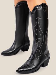 Lumiss Women Knee-High Boots - màu đen - Xem 2