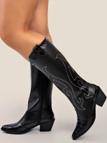 Lumiss Women Knee-High Boots - màu đen - Xem 6